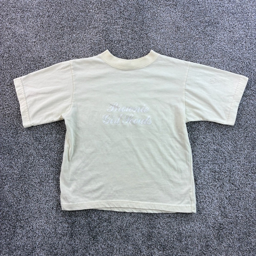 Vintage Girl Scouts Shirt Girls‎ L Yellow Brownie Girl Scouts Baby Tee Fairy